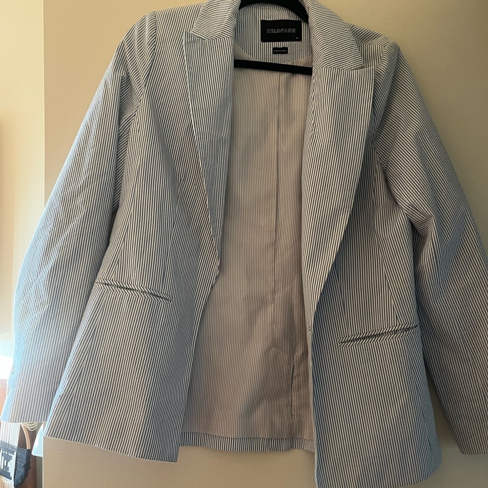 Wildfang Blue and White Striped Jacket